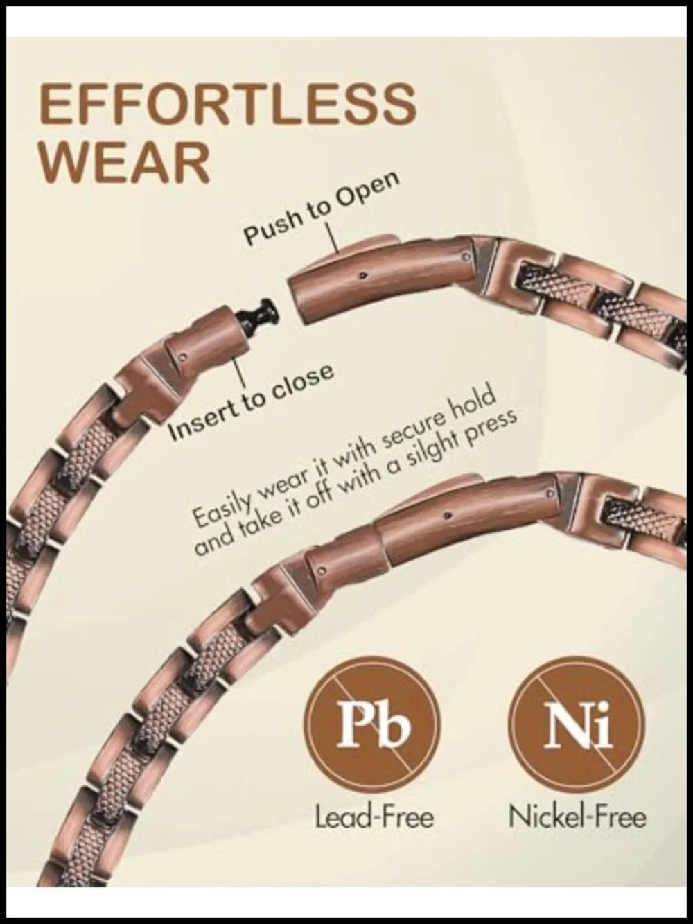 99.99% Pure Copper Magnetic Therapy Necklace with Neodymium Magnets